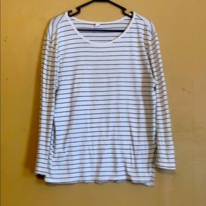 BP. Boatneck striped 3/4 sleeve shirt
